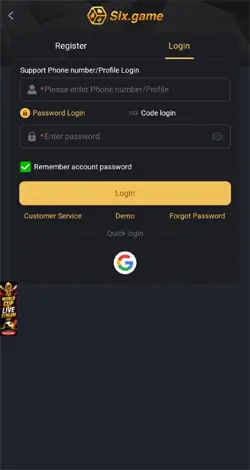 Six Game Login